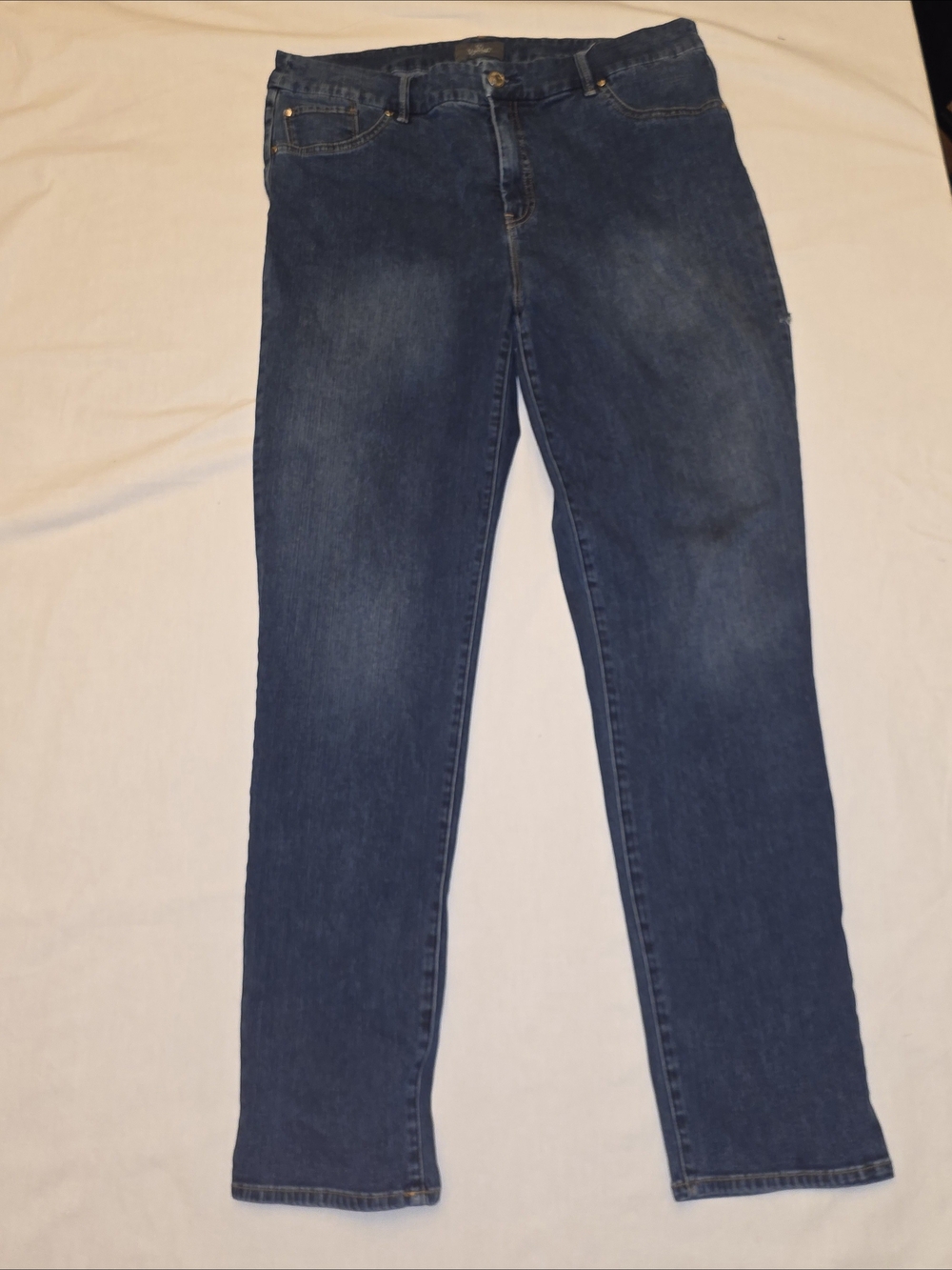 Chico's So Slimming Women's Straight Leg Dark Blue Denim Jeans sz 2.5 (14)